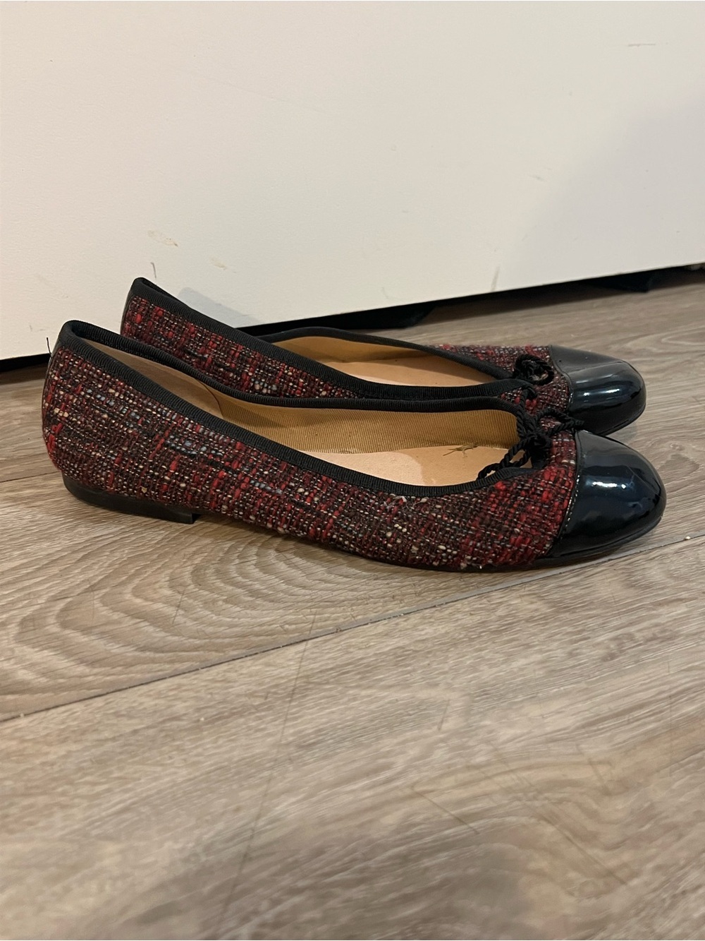 FS/NY French Soles Women's Vanity Ballet Flat Size 8 Tweed Luxury